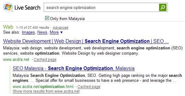 msn serp ranking